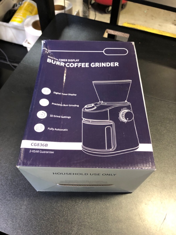 Photo 1 of SHARDOR Burr Coffee Grinder, Electric Grinder with 32 Precision Grind Settings, 40-Second Adjustable Timer, and Chamber Cleaning Function for Home Brewing
