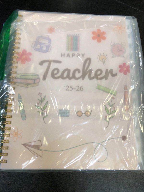 Photo 1 of Teacher Planner 2025-2026, Forvencer Academic Planner from Jul 2025 - Jun 2026, 8.5"x11", Weekly & Monthly Calendar Planning Book with 7 Periods, School Lesson Agenda with Subjects, Pastel Teacher Student Supplies, Month Tabs, Pink