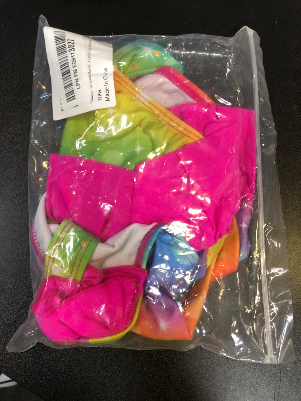Photo 1 of Toddler Swimsuit Rainbow Girls Bathing Suit Sparkly Print Cute Ruffle with Skirt Quick Dry Swimwear 5T