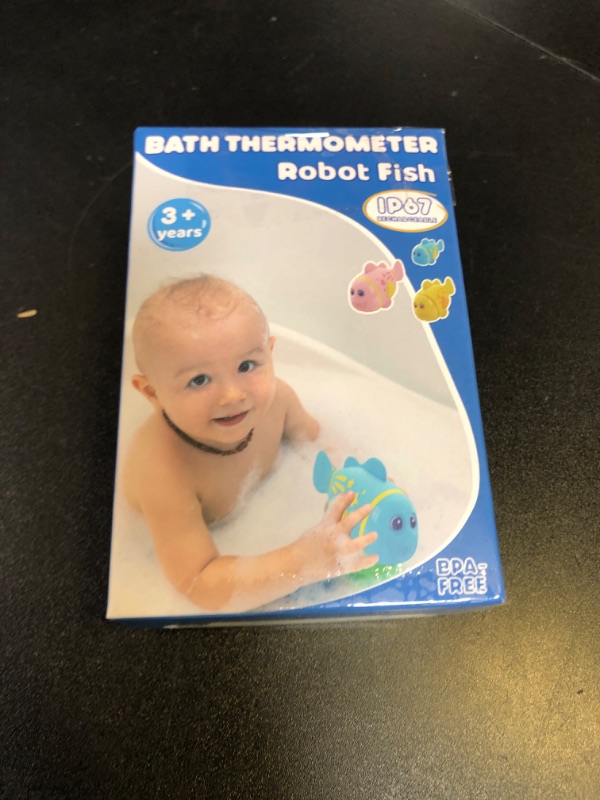 Photo 1 of Rechargeable Swimming Fish Toy, Light up Bath Toys with Temp-Color Eyes for Baby Bath, Alive Pool Diving Toys for Kids Ages 4-8, Toddler Bathtub, Water Table