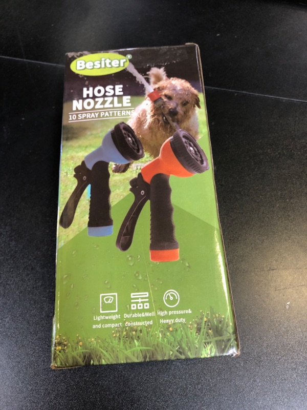 Photo 1 of Besiter Garden Hose Nozzle Sprayer: 2 Pack 10 Watering Patterns Spray Nozzles Heavy Duty Hose Head Hose Attachment