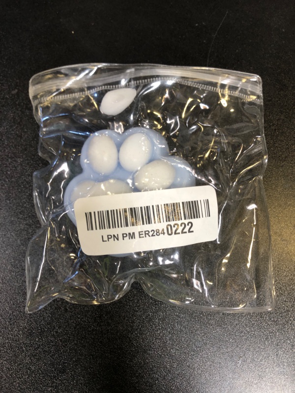 Photo 1 of Taba Squishy Cat Paw Squeeze Toys, Kawaii Squishies PVC Sensory Toys, Stress Relieving Fur Ball OPP Packaging Gifts, Easter Basket Stuffers for Kids, Fidget Toy Novelty Things for Kids Teenage (Blue)