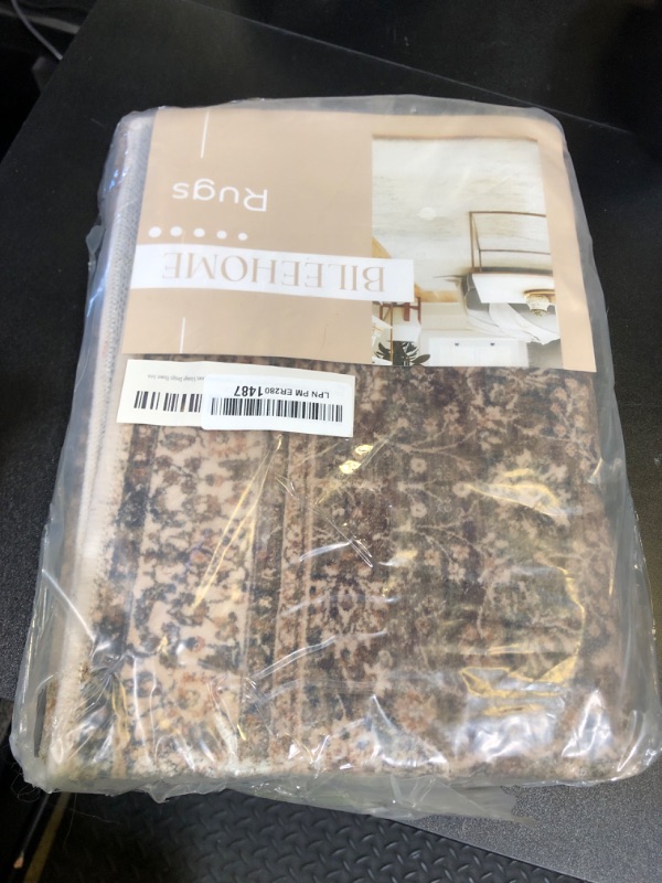 Photo 1 of BILEEHOME Throw Rugs 2x3,Non Slip Washable Vintage Floral Boho Accent Soft Thin Small Area Rug for Sink Area Bathroom Bedroom 24 x 36,Olive Green and Beige