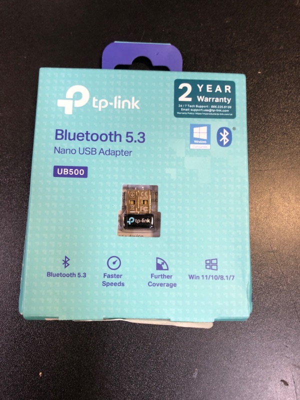 Photo 1 of TP-Link USB Bluetooth Adapter for PC, Bluetooth 5.0/5.3 Dongle Receiver, Plug and Play, Nano Design, EDR & BLE, Supports Windows 11/10/8.1/7 for Desktop, Laptop, PS5/PS4/Xbox Controller (UB500)