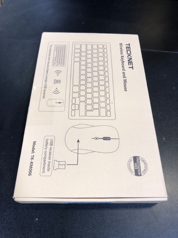 Photo 1 of TECKNET Wireless Keyboard and Mouse Combo, Mini Cordless Computer Keyboard and Mouse Set 2.4GHz, Silent Adjustable 1600 DPI, Quiet Click, Lag-Free for Computer, Laptop, PC, Windows, Mac, Chrome OS