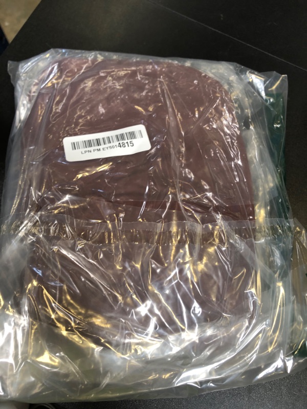 Photo 1 of LUSHVIDA Round Vinyl Tablecloth, Waterproof, Fits 36''-44'', Deep Coffee