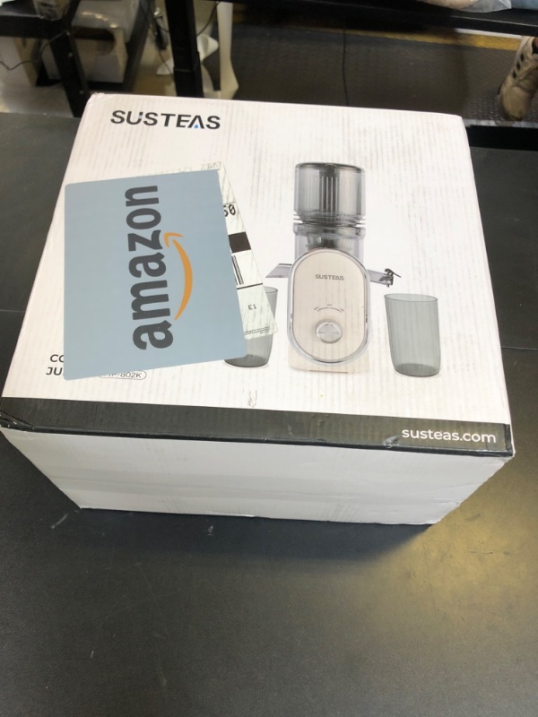 Photo 1 of SUSTEAS Cold Press Juicer, 5.3" Feed Chute Slow Masticating Machines with 300W, Fit Whole Fruits & Vegetables, Easy to Clean, High Juice Yield, White