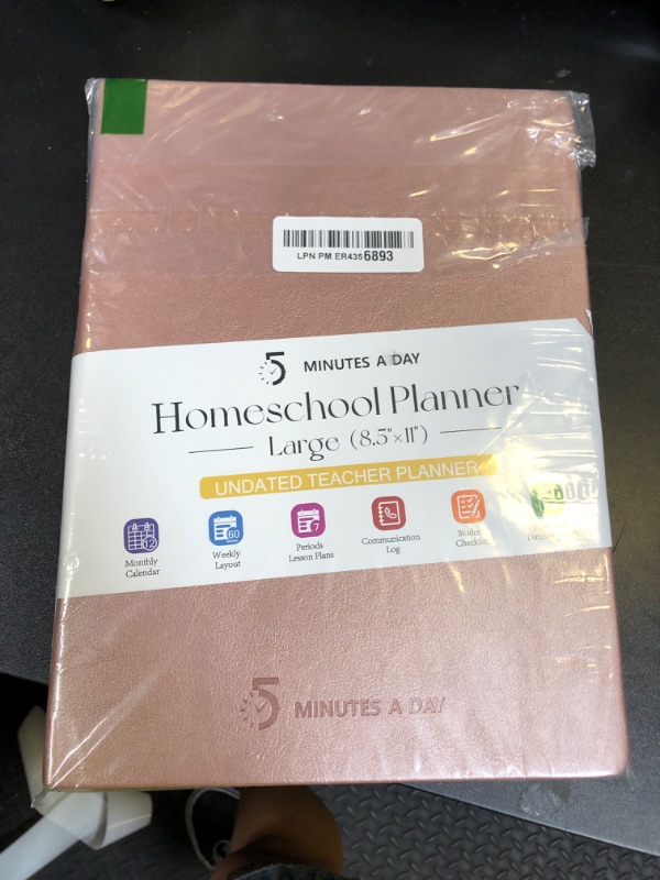 Photo 1 of Homeschool Planner, Undated Teacher & Lesson Plan Book, Home School Planner for Mom, 8.5 * 11” Weekly Monthly Daily, Family & Homeschool Organization-Rose Gold