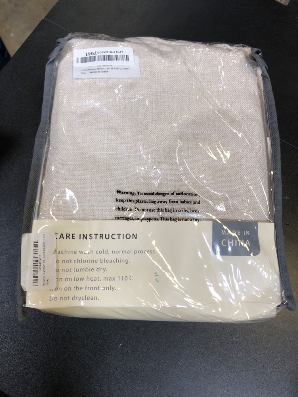 Photo 1 of 100% Blackout Shield Linen Blackout Curtains for Bedroom 84 Inches Long, Back Tab/Rod Pocket Living Room Drapes, Thermal Insulated Blackout Curtains 2 Panels Set, 50" W x 84" L, Cream