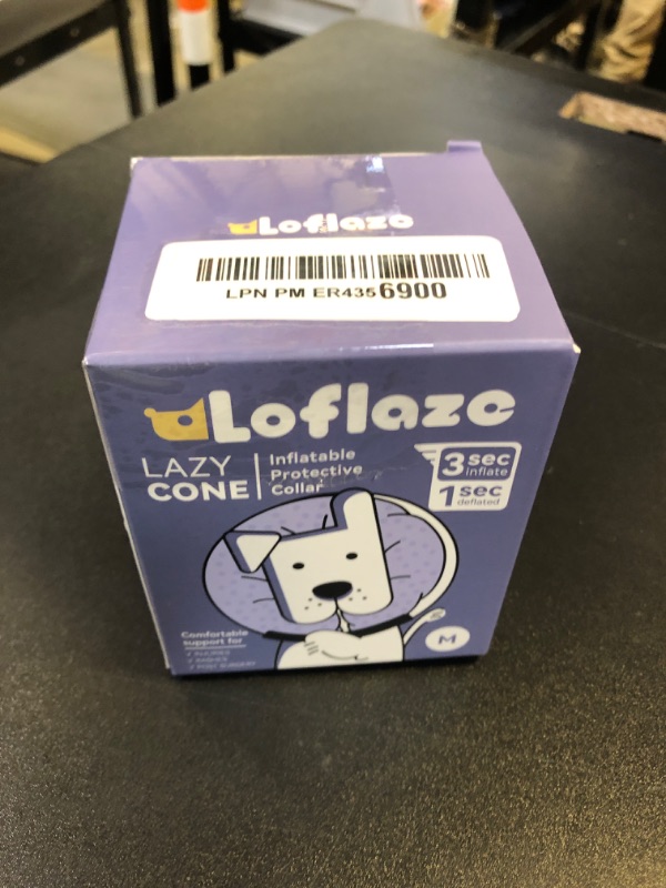 Photo 1 of Loflaze Soft Inflatable Dog Cone Collar for Small Medium Large Dogs - Neck Donut E Collar Alternative for Recovery After Surgery - Grey M