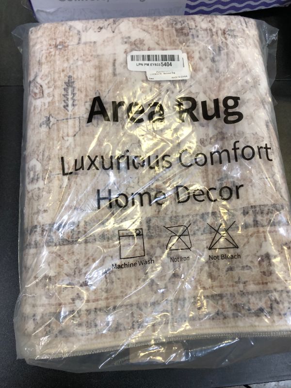 Photo 1 of LIVEBOX Washable 2.5x8 Runner Rugs for Entryway Bathroom, Boho Kitchen Floor Mats Long Rug Runners for Hallways Non Slip, Farmhouse Low-Pile Carpet Runners for Laundry Room, Tan