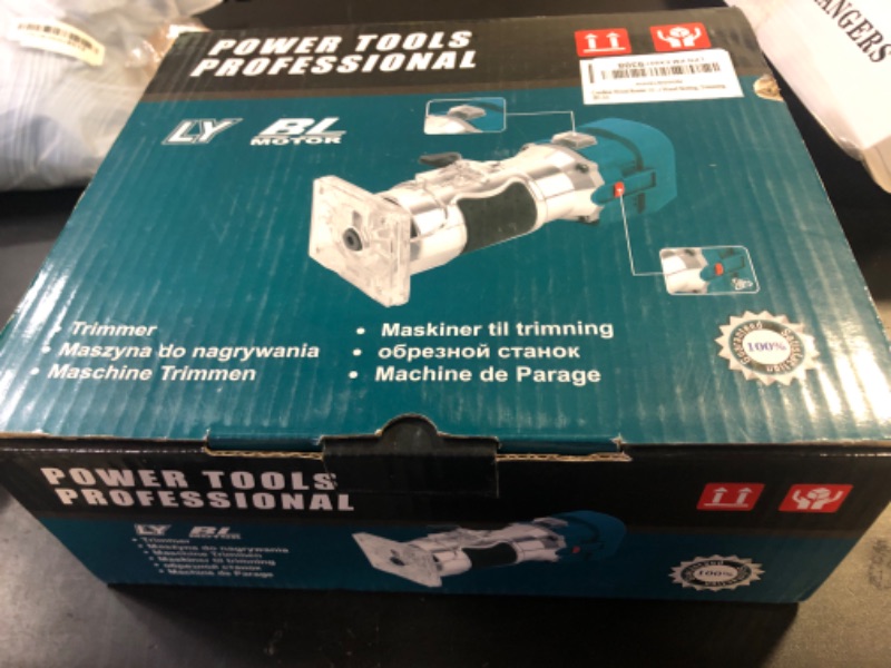 Photo 1 of Cordless Wood Router, 21V Brushless Trimmer Router with 2 x 4.0Ah Battery, Portable Wood Para Madera 6 Speed Adjustable, Wood Router Tool with 20PC 1/4" Router Bits, Using for Wood Slotting, Trimming