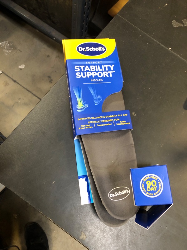 Photo 1 of ?Dr. Scholl's Stability Support Insoles, Flat Feet & Overpronation Low Arch Support, Improves Balance & Stability, Motion Control, Trim Inserts to Fit Shoes, Women's Size 6-10