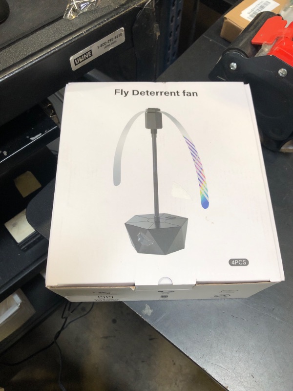 Photo 1 of PIMAG Fly Fans for Tables, Fly Repellent Fan Outdoor Indoor Keep Flies Away, Fly Repellent Fans for Tables with Holographic Blades for Picnic, Party, Restaurant, Kitchen, and BBQ, 4 Pack Silver