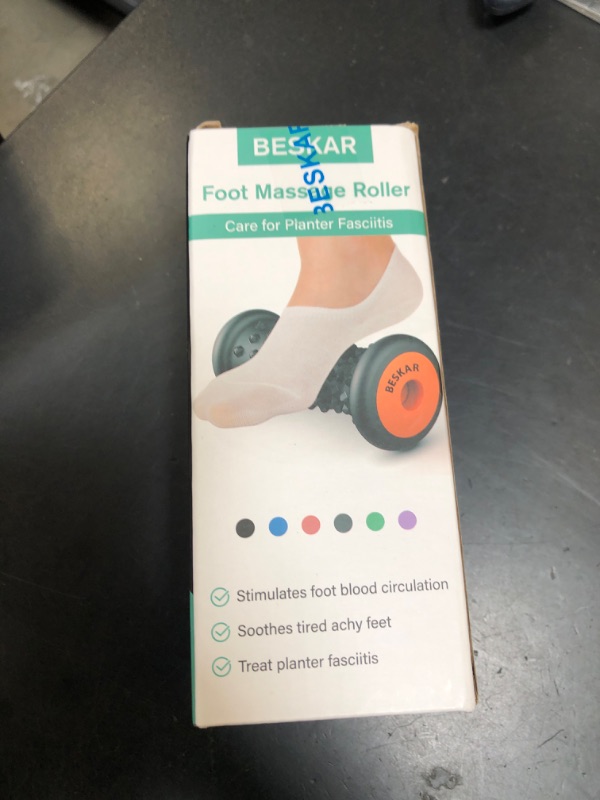 Photo 1 of BESKAR Foot Massage Roller for Plantar Fasciitis Relief, Portable Foot Roller to Deep Tissue Muscle Massage, Foot Arch and Heel Pain, Foot Trigger Point Therapy Reflexology Tool, Green