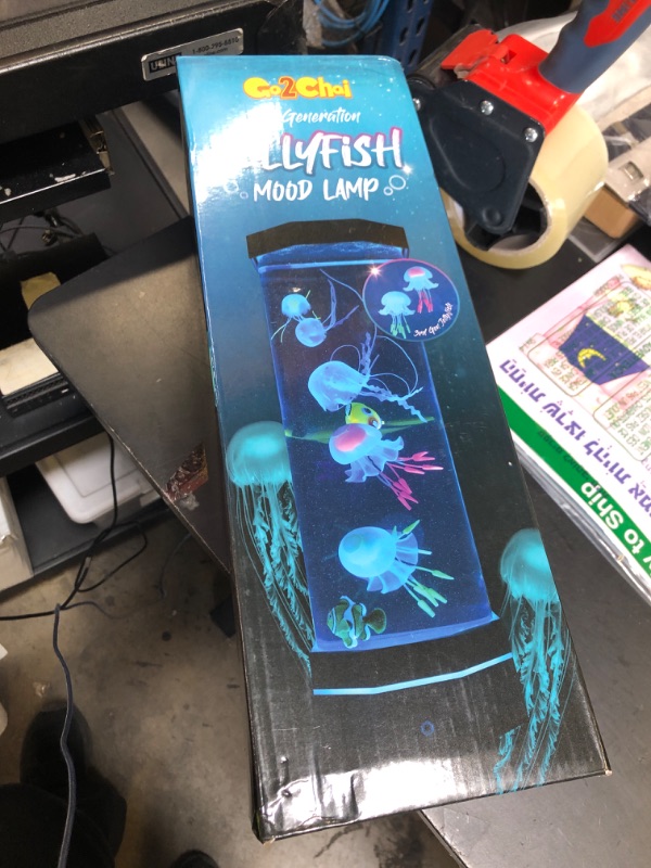 Photo 1 of Large Size Jellyfish Aquarium Lamp Fake Fish Jelly Fish Tank Aquarium Lava Lamp Night Light Room Decor,7 Jellyfish&Clownfish,Adult Kids Home Office Room Desk Light