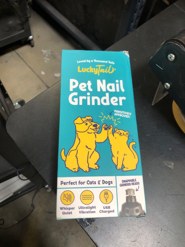 Photo 1 of LuckyTail Pet Nail Grinder for Dogs and Cats - Super Quiet and Low Vibration Electric Dog Nail Grinder with 2 LED Lights - USB Rechargeable and Cordless - 2 Speeds - Small to Large Pets