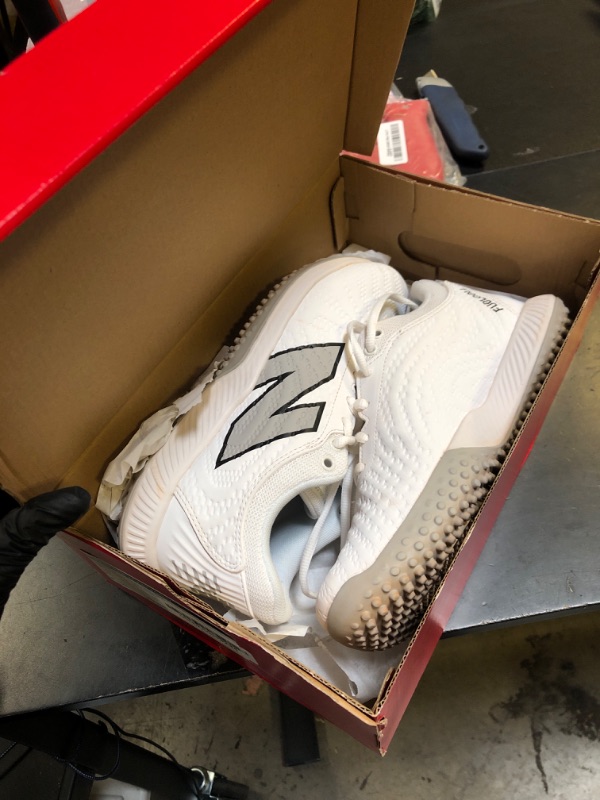 Photo 1 of New Balance Women's FuelCell Fuse v4 Turf Trainer Softball Shoe, Optic White/Raincloud/Ice Blue, 7.5 Wide