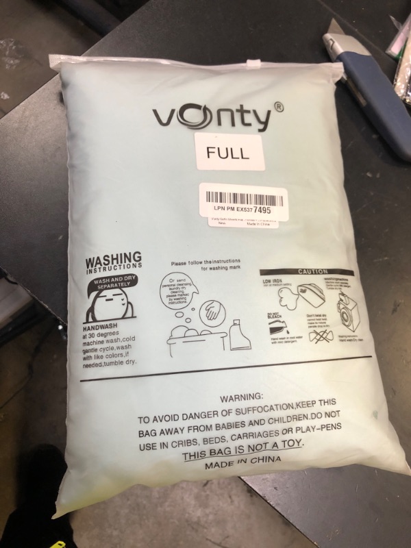 Photo 1 of Vonty Satin Sheets Full Size Silky Soft Satin Bed Sheets Aqua Sheet Set, 1 Deep Pocket Fitted Sheet + 1 Flat Sheet + 2 Pillowcases