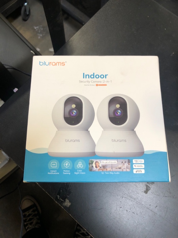 Photo 1 of blurams Cameras for Home Security, 2K Pet Camera with Phone App, 360° PTZ Indoor Cameras, 2-Way Talk, Motion Tracking, Color/IR Night Vision, Cloud&SD, Works with Alexa (2Pack, 5GHz/2.4GHz Dual-Band)