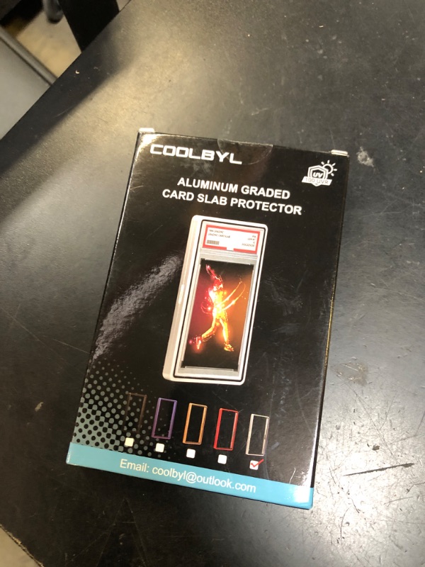 Photo 1 of Magnetic Graded Card Slab Protector - Premium Aluminum Graded Card Showcase, Slab Protector with UV-Resistant Tempered Glass, Personalized Slab Bumper for Collectors, Silver