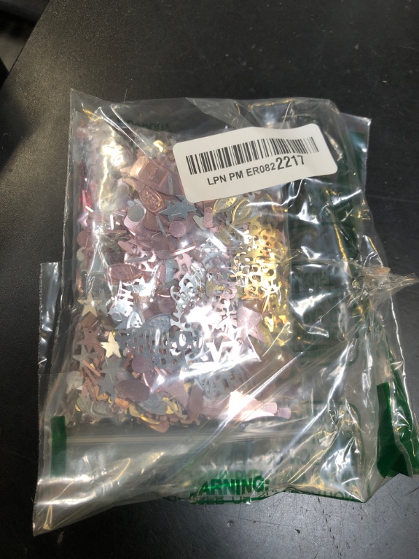 Photo 1 of WILLBOND 3000 Pcs Rose Gold Happy Birthday Confetti for Table Silver Pink Stars Sequins Confetti Metallic Foil Table Scatter Decorations for Girls Birthday Party Baby Shower Supplies