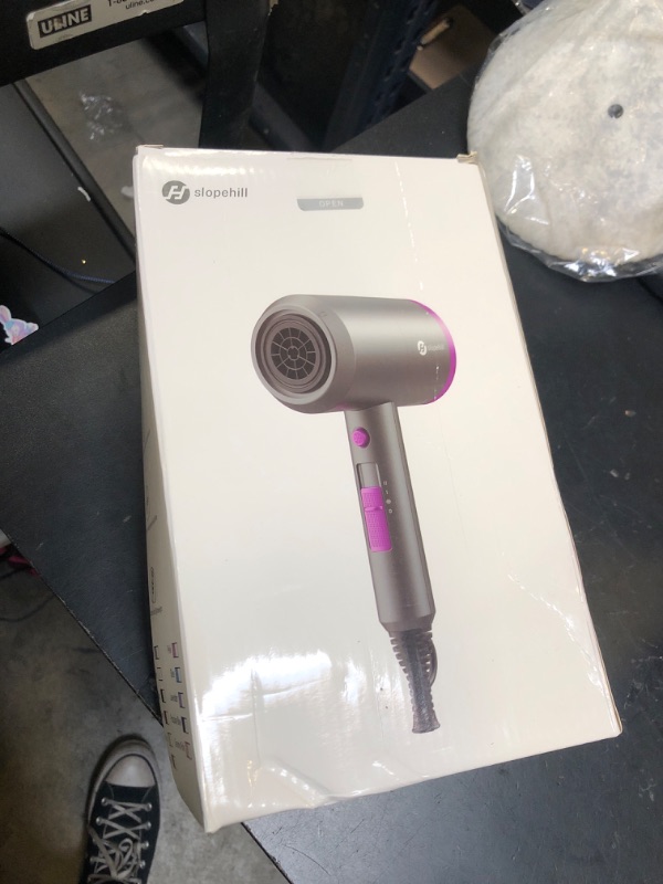 Photo 1 of slopehill Professional Ionic Hair Dryer, Powerful 1800W Fast Drying Low Noise Blow Dryer with 2 Concentrator Nozzle 1 Diffuser Attachments for Home Salon Travel