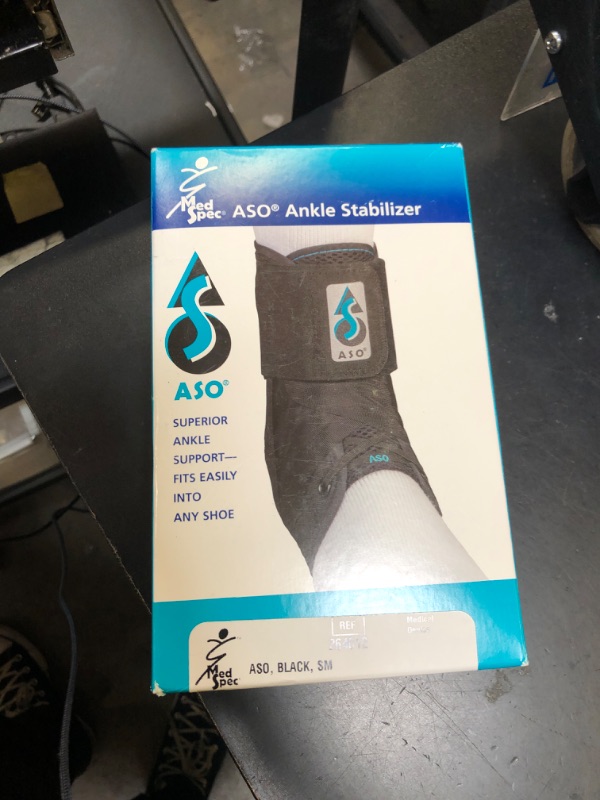 Photo 1 of Med Spec ASO Ankle Stabilizer (Small, Black) – Ankle Brace for Sprained Ankle and Peroneal Tendonitis, Orthopedic Ankle Support for Men, Women, Adults, Teens and Kids, Sports Injury Recovery, 264012