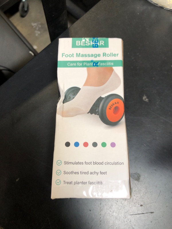 Photo 1 of BESKAR Foot Massager Roller for Plantar Fasciitis Relief, Portable, Deep Tissue Muscle Massage, Foot Arch and Heel Pain, Reflexology Tool