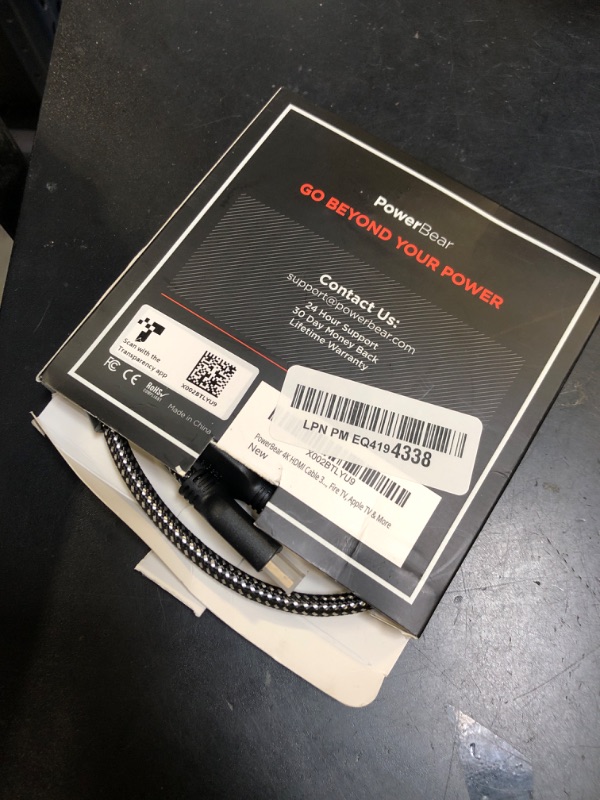 Photo 1 of PowerBear 4K HDMI Cable 3 ft | High Speed Hdmi Cables, Braided Nylon & Gold Connectors, 4K @ 60Hz, Ultra HD, 2K, 1080P, ARC & CL3 Rated | for Laptop, Monitor, PS5, PS4, Xbox One, Fire TV, & More
