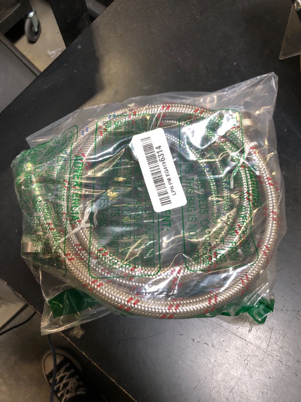 Photo 1 of Yejesiy 4 Ft Washing Machine Hoses, Premium Stainless Steel Washer Hoses Burst Proof 2 Packs, Hot and Cold Striped Water Supply Hoses for ALL Washing Machine