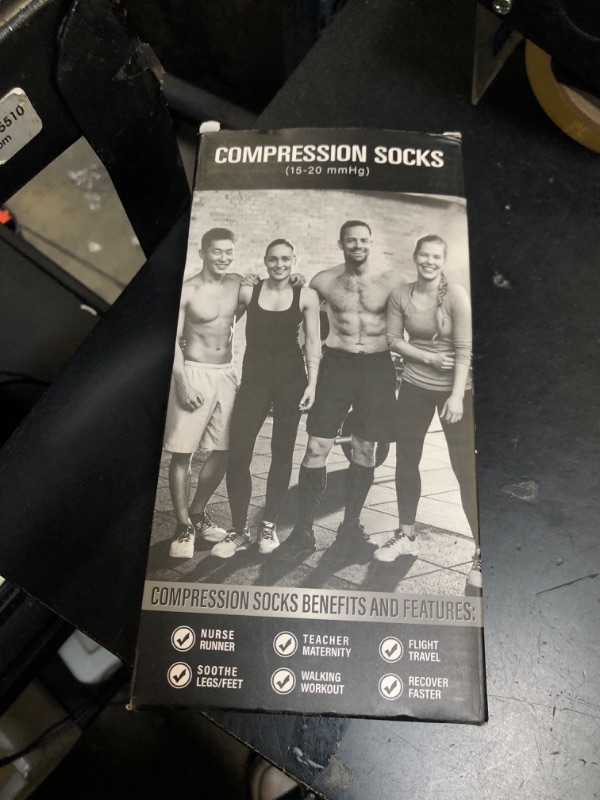 Photo 1 of CHARMKING Compression Socks for Women & Men Circulation (3 Pairs) 15-20 mmHg is Best Athletic for Running, Flight Travel, Support, Cycling, Pregnant - Boost Performance, Durability (L/XL,Multi 52)
