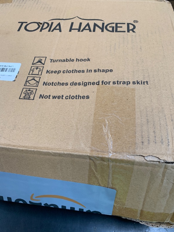 Photo 1 of TOPIA HANGER Wooden Hangers 30 Pack, Natural Wood Clothes Hangers, Durable Coat Hanger with 360-Degree Rotatable Hook, Non-Slip Pants Bar and Shoulder Notches for Camisole Tops-CT34N30
