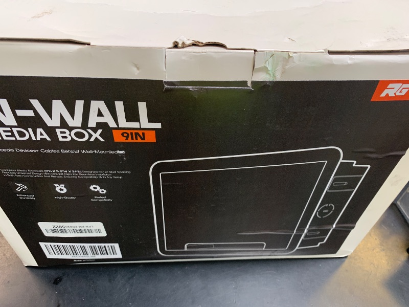 Photo 1 of in-Wall Media Box - TV Cable Management Kit, Structured Media Enclosuree, Home Theater Box, Compatible with Roku, Apple TV, Samsung One Connect Mini - WiFi Friendly, Dual Purpos, White-9"