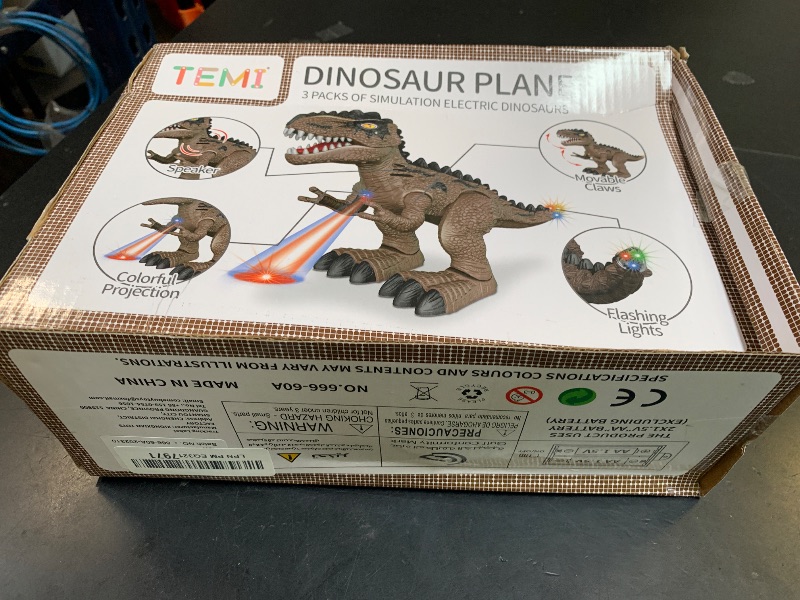 Photo 1 of TEMI 3 Pack Electrical Walking Dinosaur Toys for Toddlers 3-4 3-5 Years with Sound and Light Up, Toddler Robot Dinosaur, Brachiosaurus, Stegosaurus Dinosaur Figures for Kids