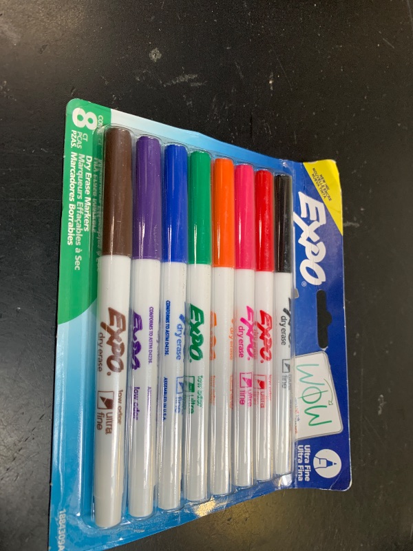 Photo 1 of EXPO Low Odor Dry Erase Markers Ultra-Fine Tip Assorted Colors 8 Count