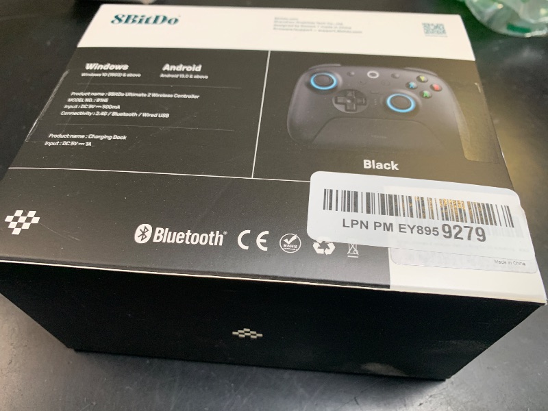 Photo 1 of 8Bitdo Ultimate 2 Wireless Gaming Controller with TMR Joysticks, Switchable Hall Effect/Tactile Triggers, 8Speed Wireless Tech, Charging Dock, RGB Fire Ring for PC & Android - Black