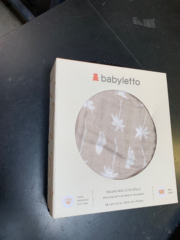 Photo 1 of Babyletto 100% Organic Cotton Mini Crib Sheet, GOTS-Certified, Fitted 360°, Ultra-Soft and Breathable Muslin - Beach Bum