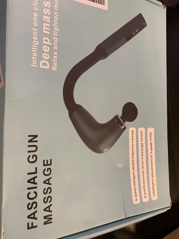 Photo 1 of Kocuno Massage Gun with Extension Handle, Back Massager for Pain Relief Deep Tissue, Equipped with 4 Massage Heads & 9 Speed Levels, Massage Hammer for Back/Neck/Shoulders/Waist/Legs (Black)