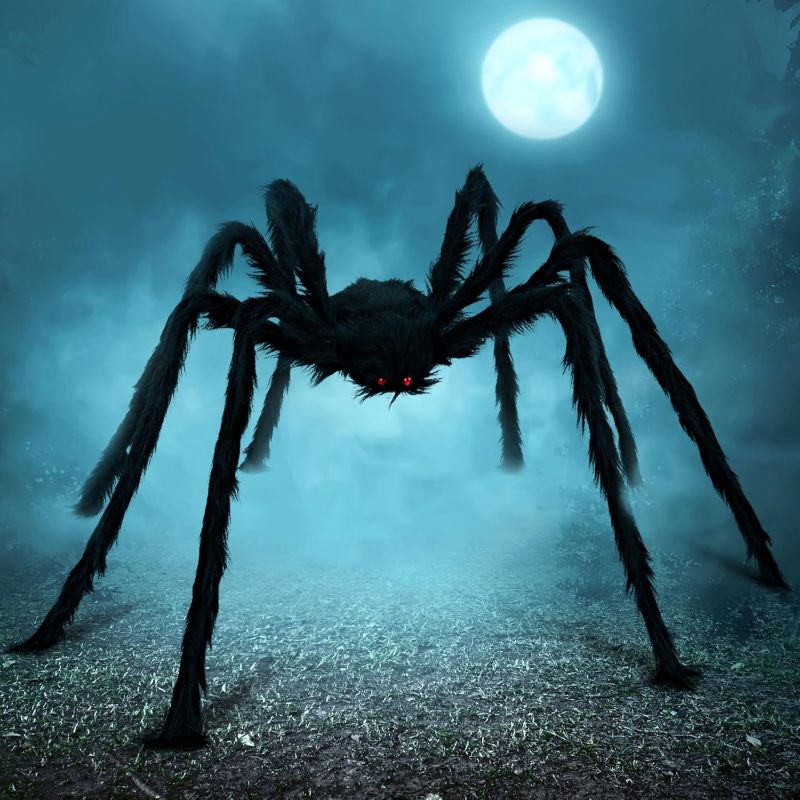 Photo 1 of 
JOYIN Halloween Outdoor Decorations Giant Spider, 5 Ft Large Spider for Yard Lawn Garden Patio Scary Halloween Outside Decor, Indoor Haunted House Prop and...