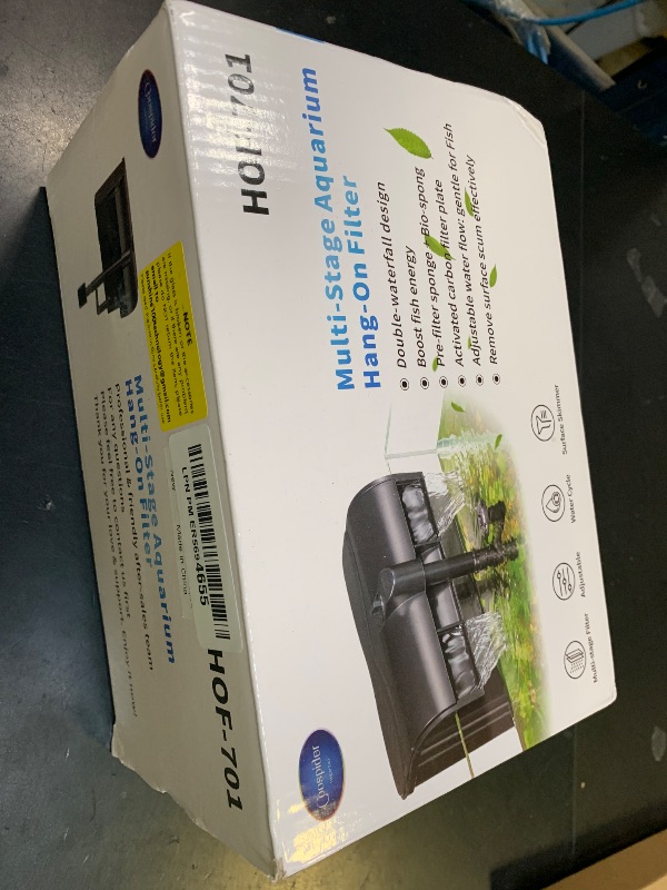 Photo 1 of coospider-repta Hang on Aquarium Filter 20-40 Gallon Fish Tank Filter - 4-Layer Filtration System with Double Waterfall, Hang On Back Filter for Efficient and Silent Operation (701)