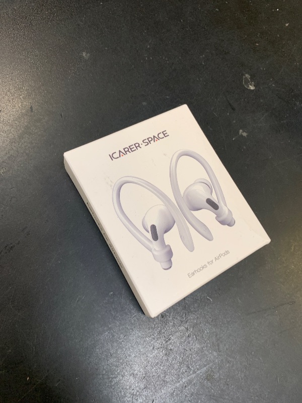 Photo 1 of ICARERSPACE 2 Pairs AirPods Ear Hooks for AirPods Pro 3, AirPods Pro 2, AirPods Pro, AirPods 4, 3, 2 & 1, Upgraded Anti Slip Sports Clip Hooks for AirPods 1, 2, 3, 4,Pro, Pro 2, Pro 3 – Transparent