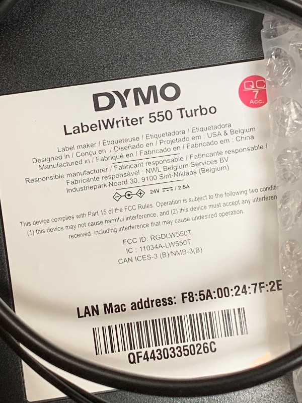 Photo 1 of DYMO LabelWriter 550 Turbo Label Printer Bundle Label Maker with Direct Thermal Printing Automatic Includes Address Labels Multipurpose Labels Durable Multipurpose