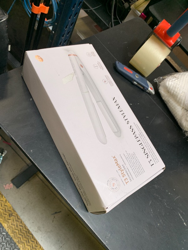 Photo 1 of T3 SinglePass StyleMax Professional 1" Ceramic Flat Iron with Custom Heat Automation, 9 Heat Settings, Longer Ceramic Plates, For Straightening, Waving, Curling & Styling