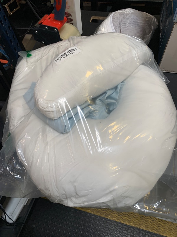 Photo 1 of AMASKY Breast Feeding Pillows for Mom, Soft Cover with Breathable Filling, Machine Washable, Cotton, Light Blue