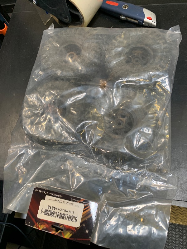 Photo 1 of **NO LOCK** HobbyPark Pre Mounted 12mm Hex Plastic 1.9 Beadlock Wheels and Tires Height 120mm / 4.72inch Built-in Wheel Weights Foam for 1/10 RC Crawler Axial SCX10 II III TRX4, Set of 4