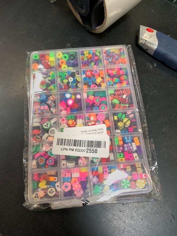 Photo 1 of 1000PCS Polymer Clay Beads Bracelet Making kit, 24 Style Cute Fun Beads Fruit Flower Animal Cake Butterfly Heart Beads Charms for Jewelry Necklace Earring Making DIY Accessories for Women Girls