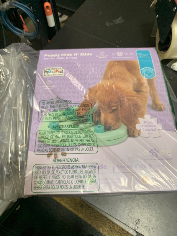 Photo 1 of Outward Hound by Nina Ottosson Puppy Hide N' Slide Treat Puzzle Enrichment Dog Toy, Green
