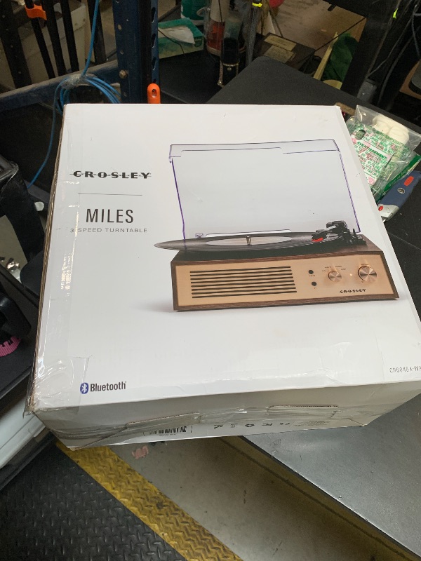 Photo 1 of Crosley CR6045A-WA Miles 3-Speed Bluetooth in/Out Record Player Turntable with Built-in Speakers, Walnut