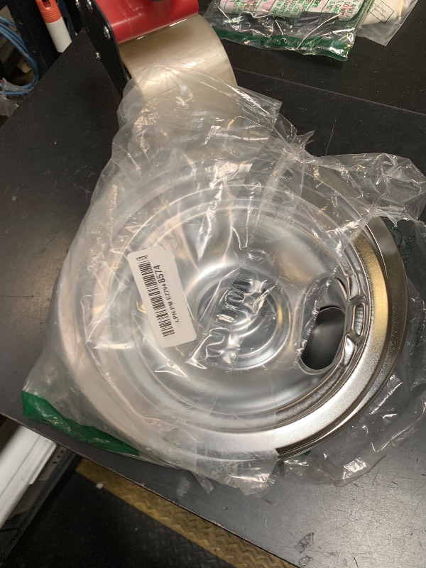 Photo 1 of Burner Drip Pans 2 Large 8'' WB32X10013 & 2 Small 6'' WB32X10012 Chrome Drip Pan Set Fit for GE Hotpoint Electric Stove Top - Include 2 Pcs 6'' Drip Pan/Ring and 2 Pcs 8'' Drip Pan/Ring by AMI PARTS